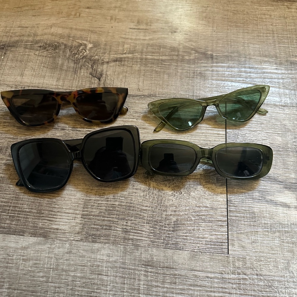Stylish Women's Sunglasses Set - Tortoise and Green